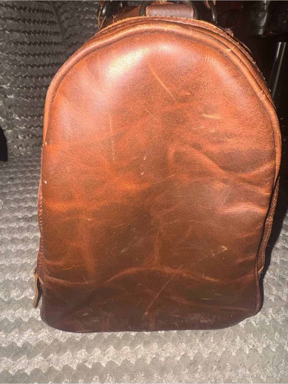 MAHI Brown Leather Weekender Bag